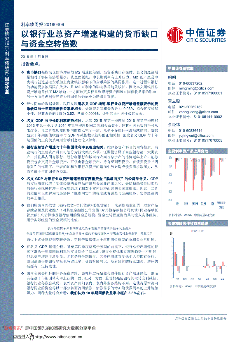 研究报告:中信证券-利率债周报:以银行业总资产增速构建的货币缺口与