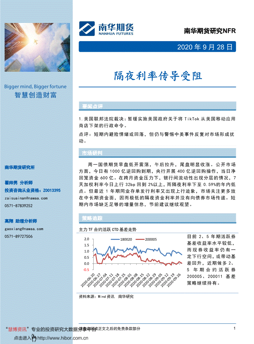 南华期货-国债期货日报：隔夜利率传导受阻-200928-研究报告-期货研究-迈博汇金