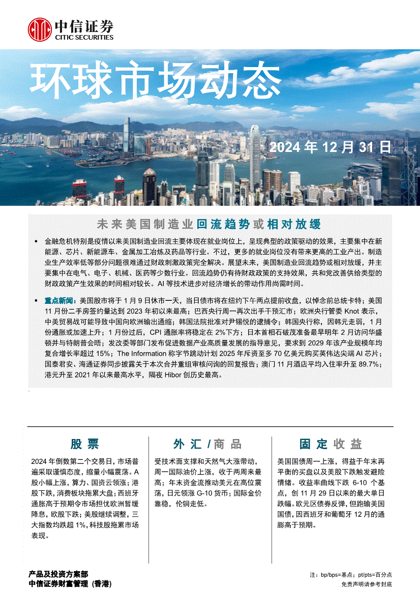 中信证券（香港）-环球市场动态-241231-研报-港美研究-慧博投研资讯